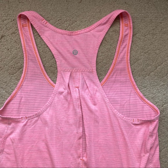 LULULEMON heathered Yum Yum Pink split tie-back Salut the Sun tank top 6 - Picture 9 of 12